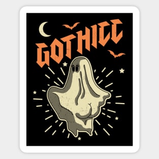 Gothicc Thicc Goth Aesthetic Pastel Cute Ghost Halloween Sticker